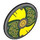 LEGO Dark Stone Gray Shield - Curved with Yellow and Green (75902 / 104738)