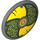 LEGO Dark Stone Gray Shield - Curved with Yellow and Green (75902 / 104738)