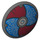 LEGO Dunkles Steingrau Schild mit Gebogen Gesicht mit Blau und rot (75902 / 104511)
