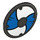 LEGO Dunkles Steingrau Schild mit Gebogen Gesicht mit Blau und Weiß (68025 / 75902)