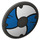 LEGO Dunkles Steingrau Schild mit Gebogen Gesicht mit Blau und Weiß (68025 / 75902)