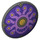 LEGO Dunkles Steingrau Schild mit Gebogen Gesicht mit Purple Swirls und Gold Spots (75902 / 107330)
