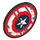 LEGO Dunkles Steingrau Schild mit Gebogen Gesicht mit Weathered Captain America Schild Dekoration (75902)