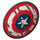 LEGO Donker Steengrijs Schild met Gebogen Gezicht met Weathered Captain America Schild Decoratie (75902)