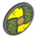 LEGO Dark Stone Gray Shield with Curved Face with Yellow and Green (75902 / 104738)