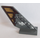 LEGO Dark Stone Gray Shuttle Tail 2 x 6 x 4 with Rivets, Wooden Rudder and White Winged Skull Sticker (6239)