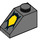 LEGO Donker Steengrijs Helling 1 x 2 (45°) met Geel symbol (3040 / 34101)