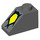 LEGO Dark Stone Gray Slope 1 x 2 (45°) with Yellow symbol (3040 / 34101)