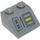LEGO Dark Stone Gray Slope 2 x 2 (45°) with Control Panel with Yellow Rectangle Sticker (3039)