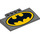 LEGO Mørk steingrå Skråning 5 x 8 x 0.7 Buet med Batman logo (15625 / 16762)