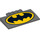 LEGO Tumma kivenharmaa Luiska 5 x 8 x 0.7 Kaareva jossa Batman logo (15625 / 16762)