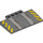 LEGO Dark Stone Gray Slope 5 x 8 x 0.7 Curved with Hazard Stripes and Tyre Tracks (15625 / 38143)