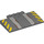 LEGO Dark Stone Gray Slope 5 x 8 x 0.7 Curved with Hazard Stripes and Tyre Tracks (15625 / 38143)