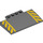 LEGO Dark Stone Gray Slope 5 x 8 x 0.7 Curved with Yellow Hazard Stripes on Side (15625 / 16311)