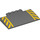 LEGO Dark Stone Gray Slope 5 x 8 x 0.7 Curved with Yellow Hazard Stripes on Side (15625 / 16311)