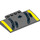 LEGO Grigio pietra scuro Pendenza 5 x 8 x 0.7 Curvo con Giallo Lines e Pneumatico Tracks (15625 / 33700)