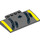LEGO Dark Stone Gray Slope 5 x 8 x 0.7 Curved with Yellow Lines and Tire Tracks (15625 / 33700)