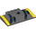 LEGO Grigio pietra scuro Pendenza 5 x 8 x 0.7 Curvo con Giallo Lines e Pneumatico Tracks (15625 / 33700)