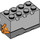 LEGO Donker steengrijs Geluid Steen 2 x 4 x 2 Deur/Hond met Medium Stone Grey Top (96287)