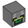 LEGO Dark Stone Gray Square Minifigure Head with Skull Arena Player Face (19729 / 39095)