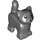 LEGO Dark Stone Gray Standing Cat with Short Tail Up with Black Nose (84786 / 100552)