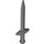 LEGO Dark Stone Gray Sword with Pointed Tip with Thick Crossguard (18031)