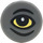 LEGO Dark Stone Gray Tile 1 x 1 Round with Yellow Eye (40521 / 98138)