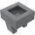 LEGO Dunkles Steingrau Fliese 1 x 1 mit Clip (Kein Schnitt in der Mitte) (2555 / 12825)