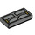 LEGO Dark Stone Gray Tile 1 x 2 with Batman Chest with Groove (3069 / 39074)