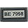 LEGO Dark Stone Gray Tile 1 x 2 with &quot;BE 7998&quot; Sticker with Groove (3069)