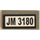 LEGO Dark Stone Gray Tile 1 x 2 with &#039;JM 3180&#039; Sticker with Groove (3069 / 30070)