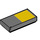 LEGO Dark Stone Gray Tile 1 x 2 with Large Yellow Square with Groove (3069 / 72336)