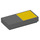 LEGO Dark Stone Gray Tile 1 x 2 with Large Yellow Square with Groove (3069 / 72336)