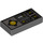 LEGO Dark Stone Gray Tile 1 x 2 with Yellow Buttons and Knob Controls with Groove (3069)