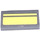 LEGO Dark Stone Gray Tile 1 x 2 with Yellow stripes Sticker with Groove (3069)
