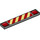 LEGO Dark Stone Gray Tile 1 x 6 with Rear Lights and Diagonal Red &amp; Yellow Stripes (6636 / 73901)