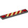 LEGO Dunkles Steingrau Fliese 1 x 6 mit Rückseite Lights und Diagonal rot &amp; Gelb Streifen (6636 / 73901)