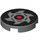 LEGO Dark Stone Gray Tile 2 x 2 Round with Circular Saw Blade with &quot;X&quot; Bottom (14769 / 16277)