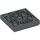 LEGO Dark Stone Gray Tile 2 x 2 with Gray Circle with Groove (3068 / 35140)