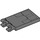 LEGO Dark Stone Gray Tile 2 x 3 with Horizontal Clips with Black Metal Plates (Thick Open &#039;O&#039; Clips) (30350 / 69130)