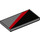 LEGO Gris pierre foncé Tuile 2 x 4 avec rouge et Noir Rayures La gauche (27404 / 87079)