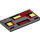 LEGO Dunkles Steingrau Fliese 2 x 4 mit Gelb und Rot Pixel / Quadrate (68487 / 87079)