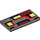 LEGO Gris pierre foncé Tuile 2 x 4 avec Jaune et rouge Pixels / Squares (68487 / 87079)