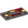 LEGO Dark Stone Gray Tile 2 x 4 with Yellow and Red Pixels / Squares (68487 / 87079)