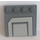 LEGO Dark Stone Gray Tile 4 x 4 with Studs on Edge with Medium Stone Gray Panel Sticker (6179)