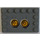 LEGO Dark Stone Gray Tile 4 x 6 with Studs on 3 Edges with Yellow Circles (Bionicle Code), Type 1 Sticker (6180)