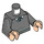 LEGO Dark Stone Gray Torso V-Neck Sweater, White Collar, Green and White Necktie and Waist Trim (Slytherin) (973 / 76382)