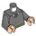 LEGO Gris piedra oscuro Torso V-Neck Jersey, Blanco Cuello, Amarillo y Negro Necktie y Waist Trim (Hufflepuff) (973 / 76382)