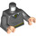 LEGO Dark Stone Gray Torso V-Neck Sweater, White Collar, Yellow and Black Necktie and Waist Trim (Hufflepuff) (973 / 76382)