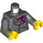 LEGO Dunkles Steingrau Torso mit Jacket, Pink Blouse, und Magenta Schal (76382 / 88585)